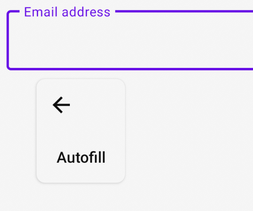 Text field context menu with Autofill option