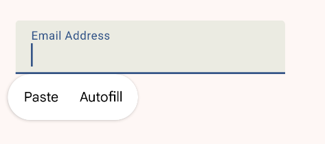 Text field context menu with Autofill option